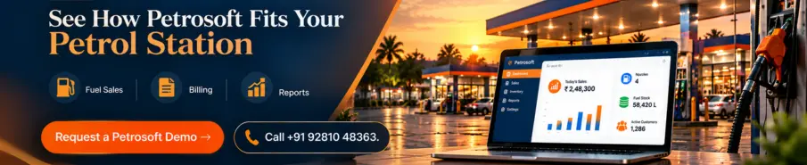 Petrosoft petrol station management software for fuel sales billing and reports